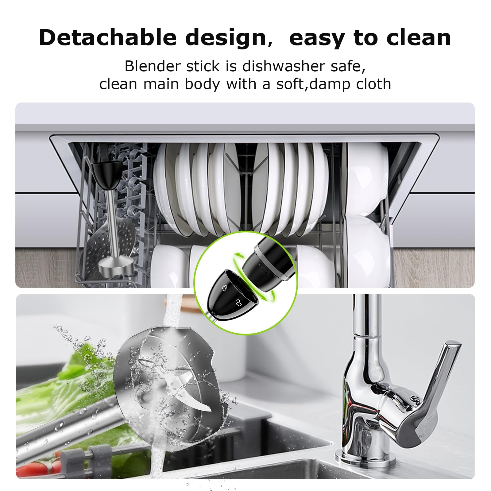 Bonsenkitchen portable stick blender fits busy kitchens and on-the-go meals.
