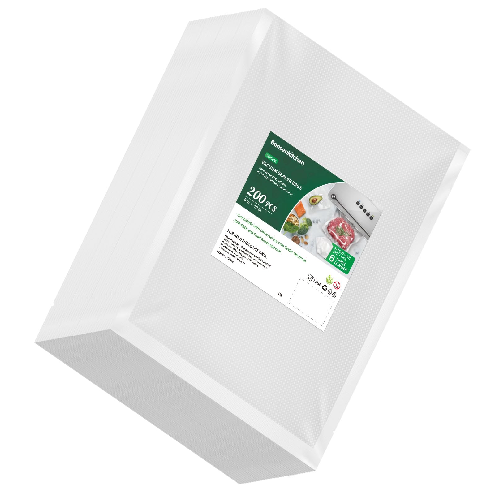 Bonsenkitchen precuts vacuum bags 8x12 ideal for precise portioning and long-term freshness