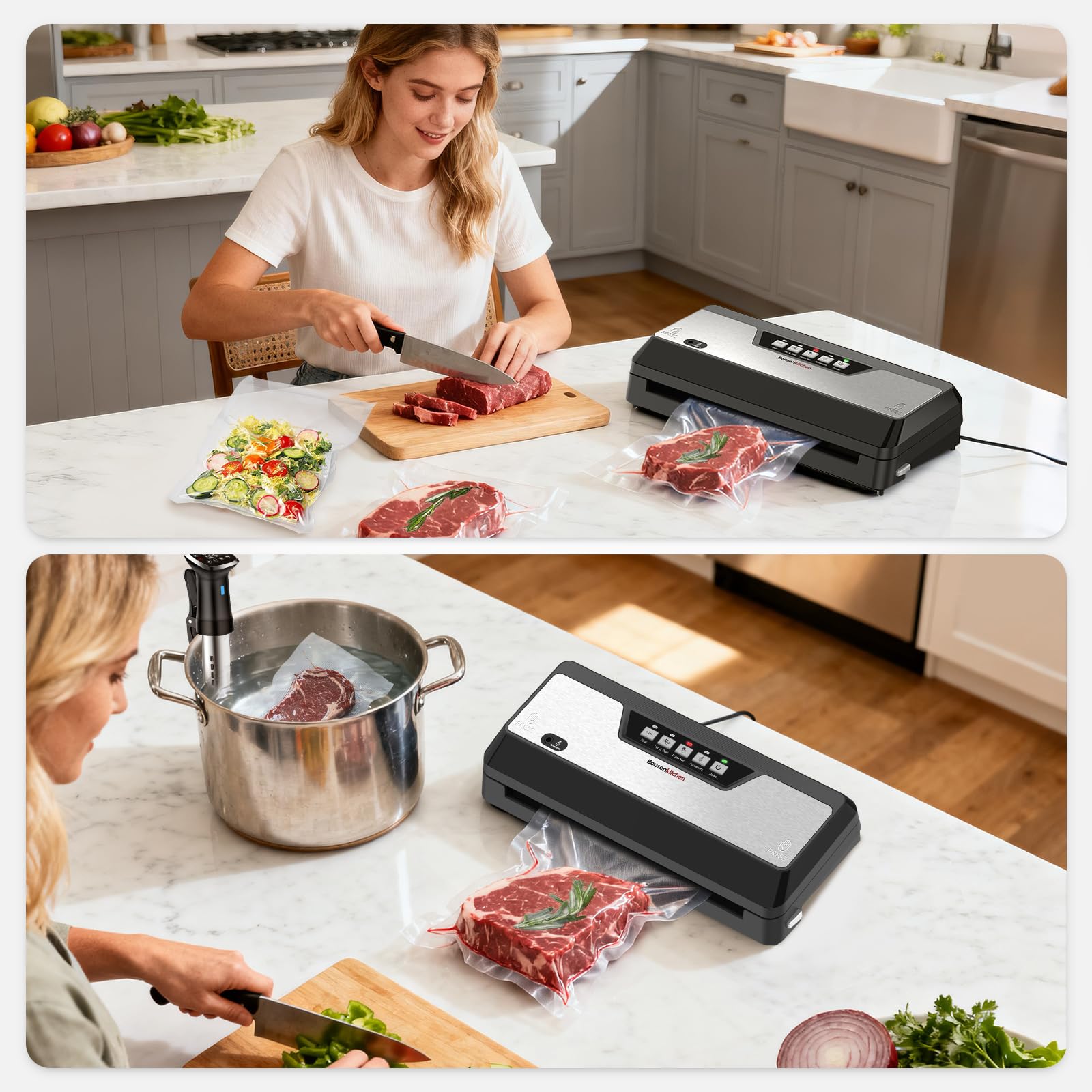 Bonsenkitchen sealing results preserve freshness and flavors during storage.