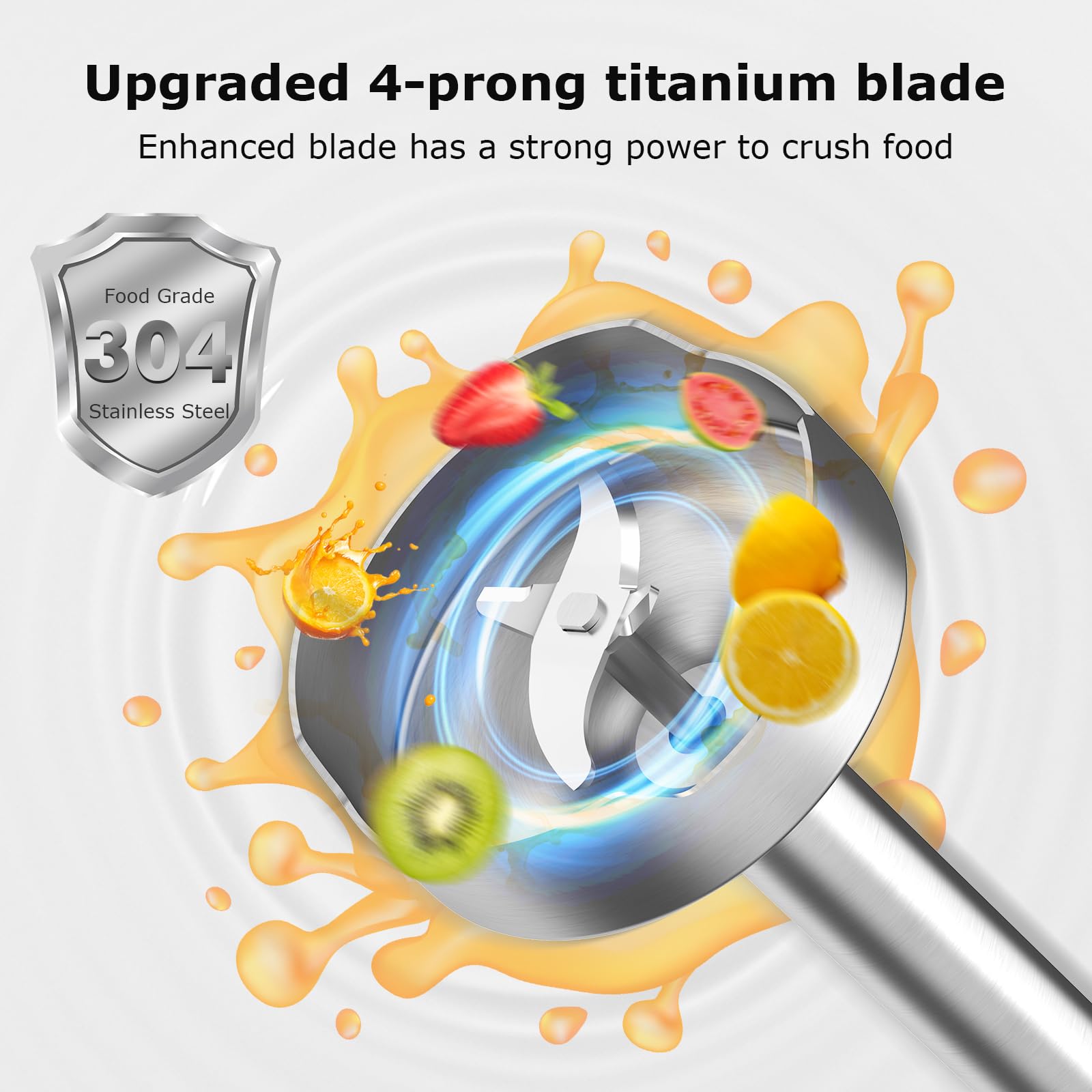 Bonsenkitchen four stainless steel blades ensure thorough mixing and consistency.