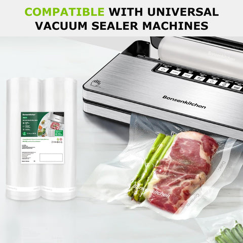 Bonsenkitchen textured double-sided seal demonstrates air removal for extended freshness.