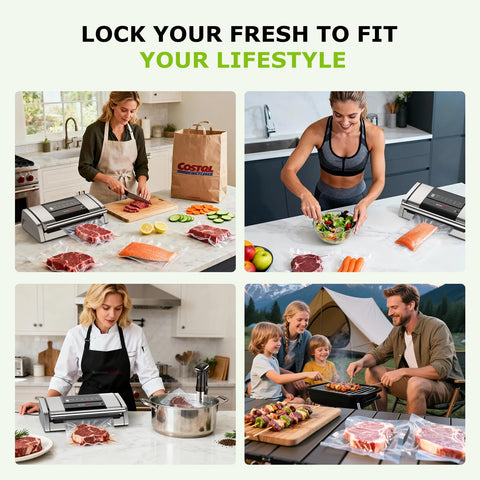 Bonsenkitchen vacuum sealer includes bags and accessories for ready-to-use meals