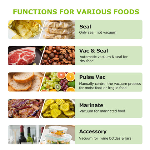 Bonsenkitchen sealer's automatic mode preserves dry or moist foods