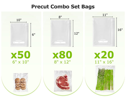 Bonsenkitchen 8x12 bag ideal for standard servings and freezer organization.
