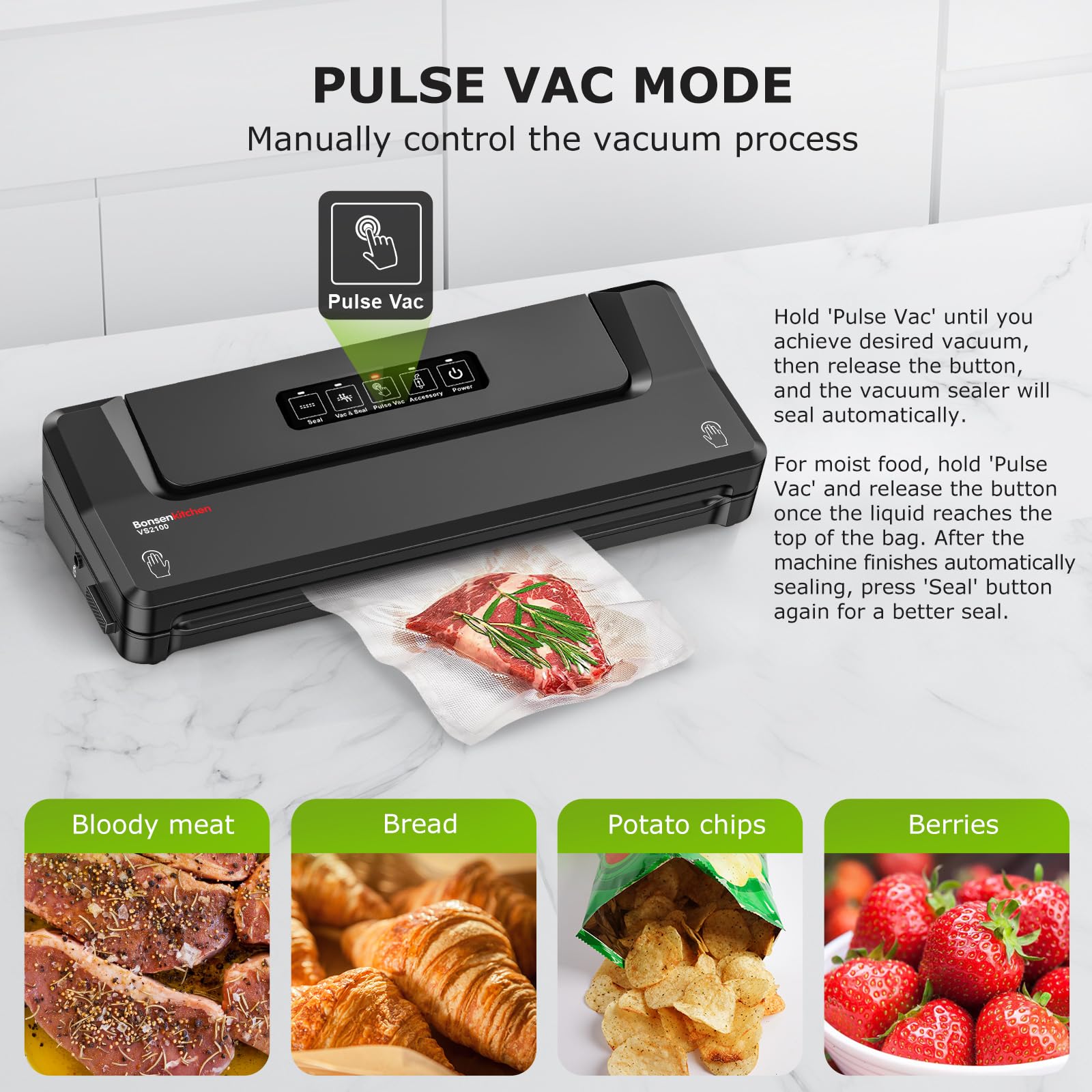 Bonsenkitchen external hose connected for jars or sous vide bags