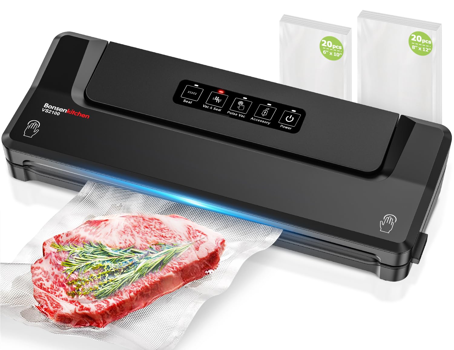 Bonsenkitchen vacuum sealer on the counter for quick airtight storage