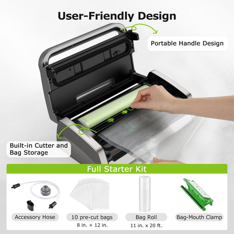 In-use Bonsenkitchen sealer sealing bags for quick weekly meal prep