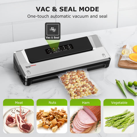 Bonsenkitchen pulse vac mode seals moist foods without crushing.
