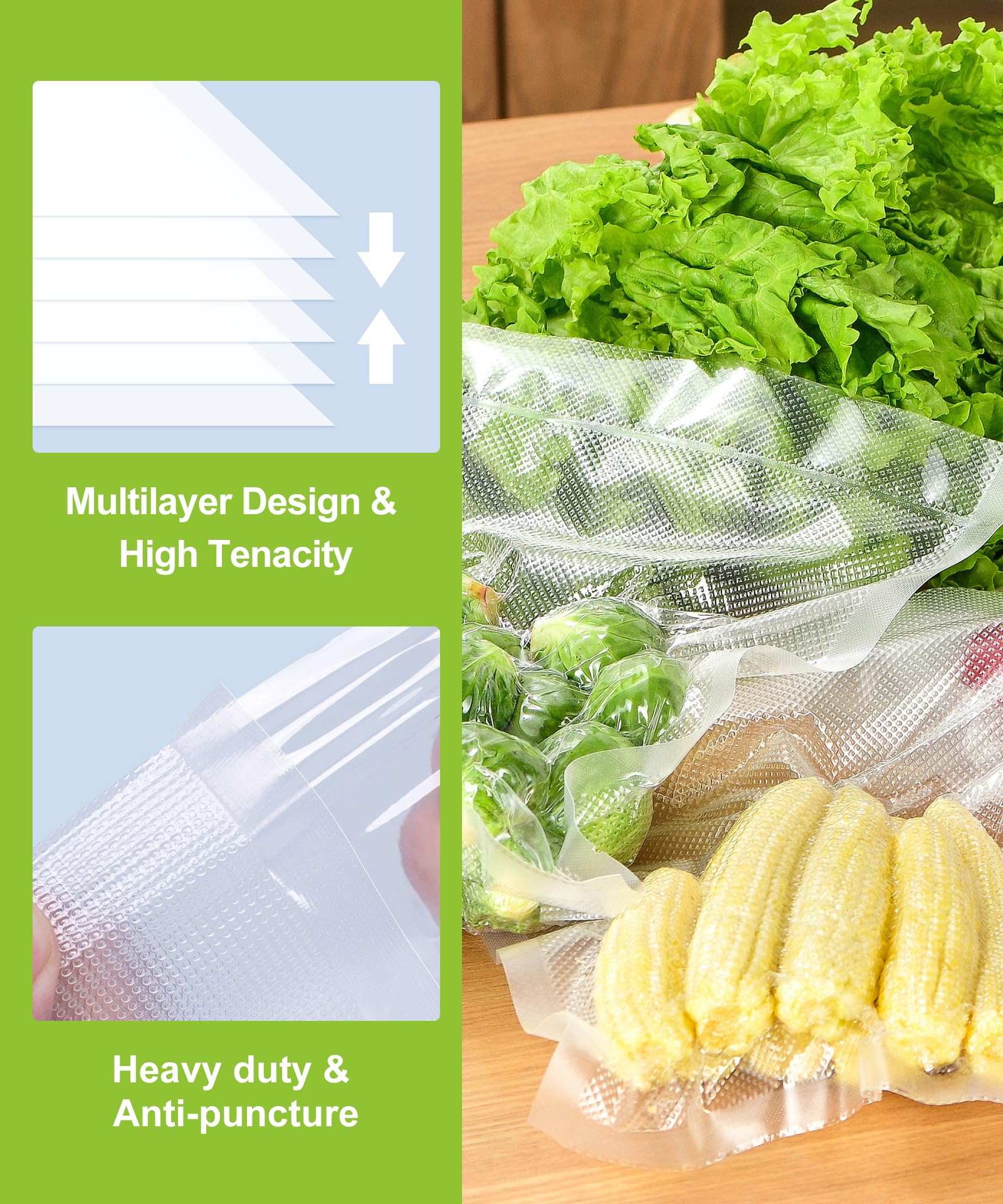 Bonsenkitchen VB20 commercial-grade bags withstand heavy kitchen use.