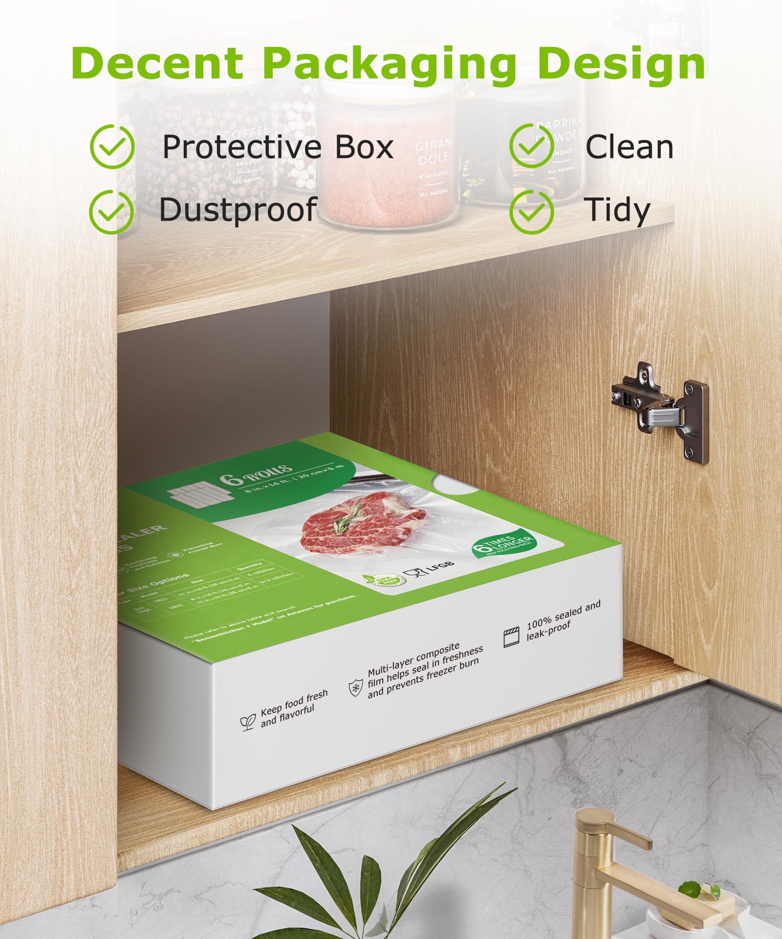 Bonsenkitchen VB20 custom-size bags for precise portioning and flexible storage.