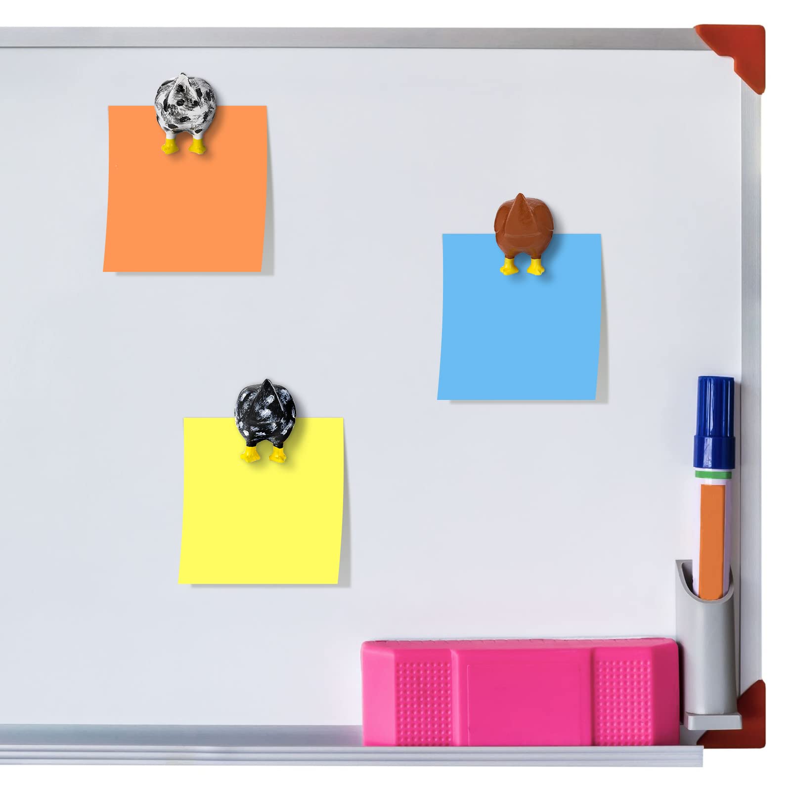 Bonuci chicken butt magnet in orange brings whimsy to your kitchen fridge