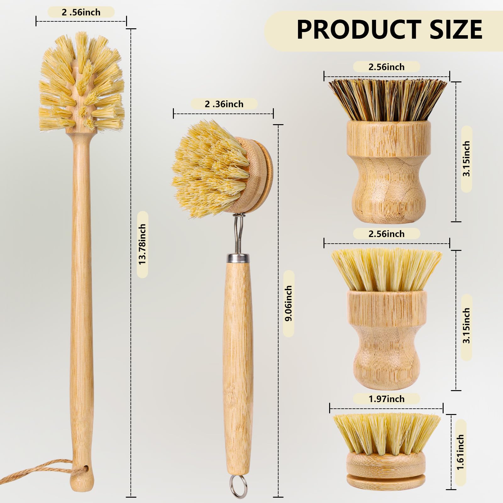 BonumVita 14-inch natural bottle brush ideal for tall cups and reusable bottles