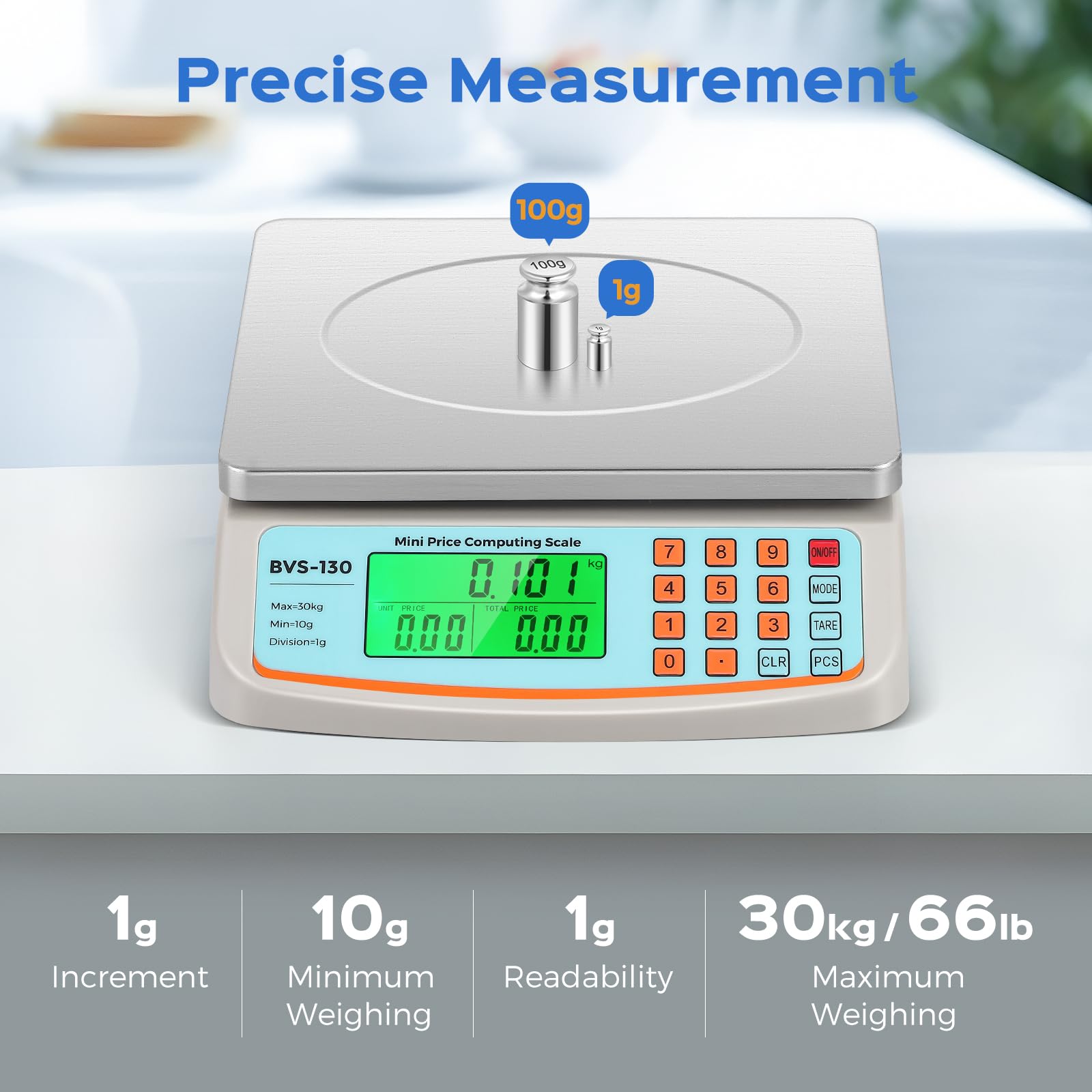 Bonvoisin scale tare function provides accurate net weight