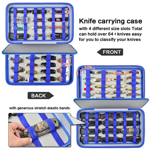 Boobowl blue case open showing 88 slots for blade organization