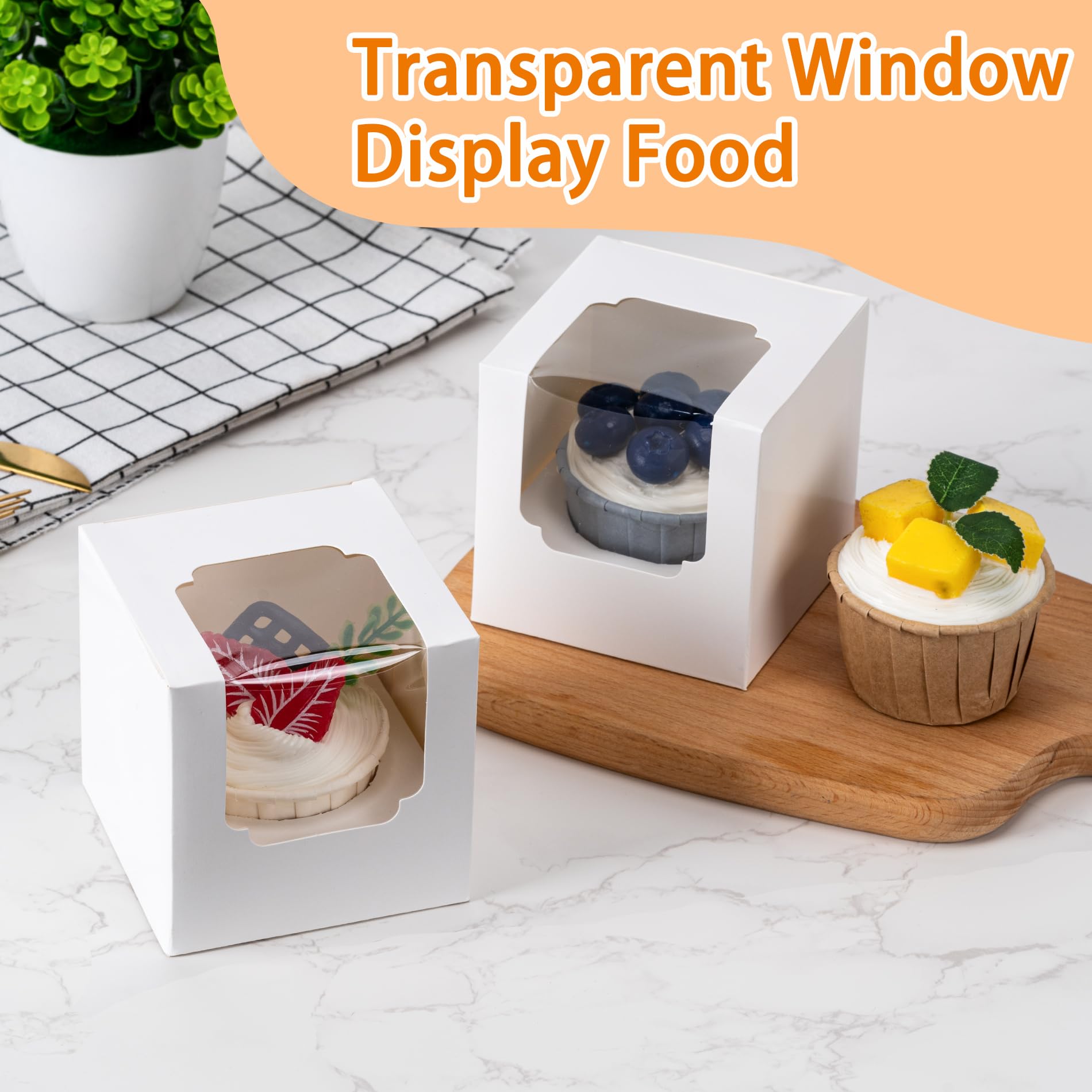 BOOMIBOO cupcake box with removable insert keeps cupcakes stable in transit.