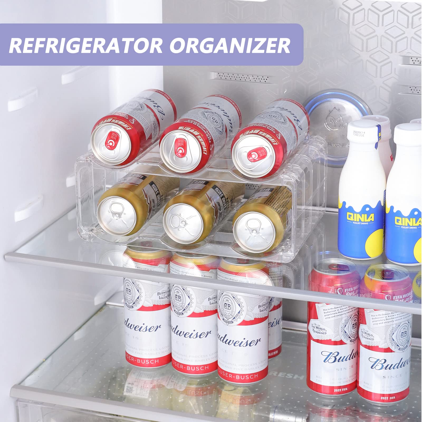 BOPai durable, easy-care rack for six bottles in pantry or fridge