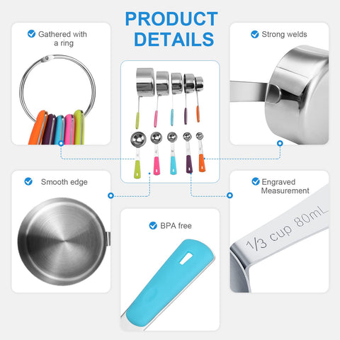 Bopei measuring set is dishwasher-safe for quick cleanup after meals.