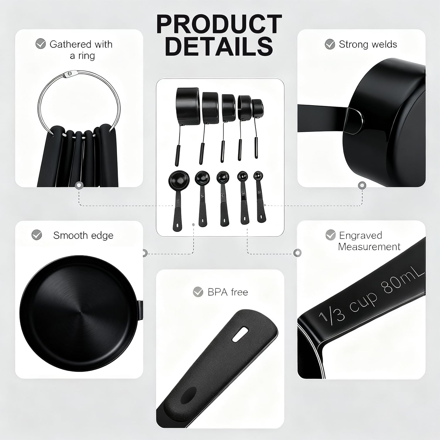 Bopei dishwasher-safe measuring tools allow quick cleanup after meals