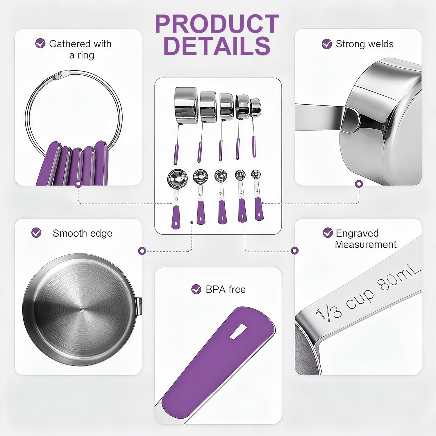 Bopei dishwasher-safe set simplifies cleanup after cooking and baking.