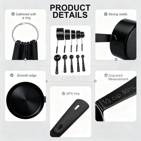 Bopei dishwasher-safe measuring tools allow quick cleanup after meals