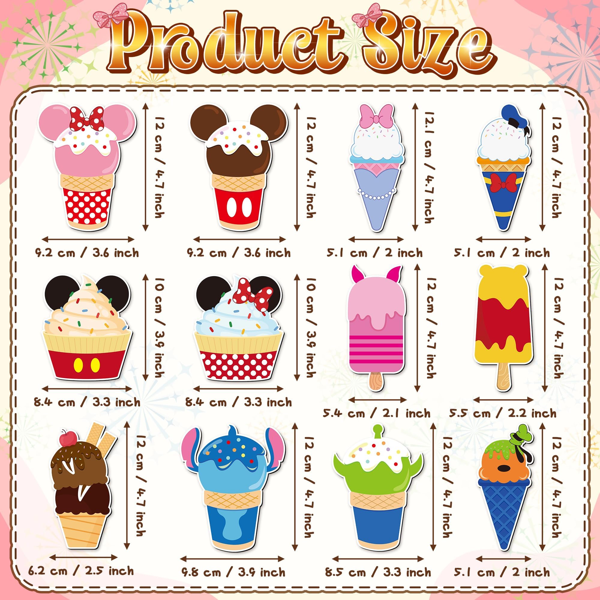BOpusail cute ice cream mouse decor magnet for party decorations and festive surfaces