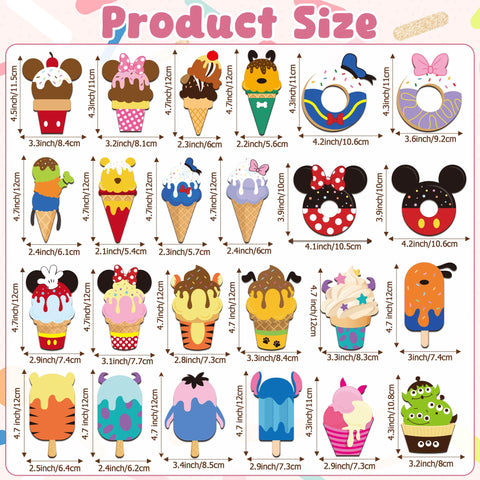 BOpusail ice cream mouse magnets closeup showing vibrant colors for festive decor.