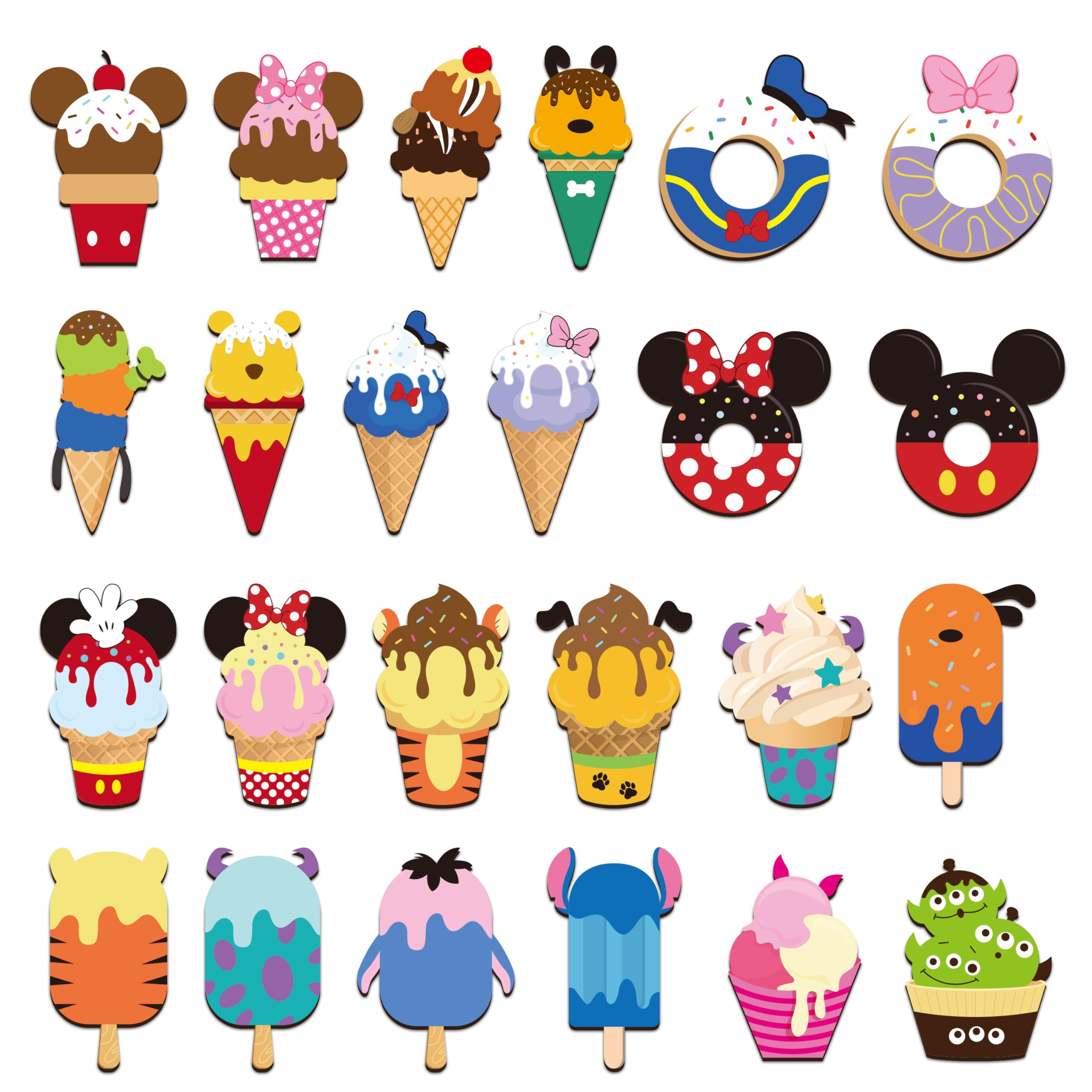 BOpusail ice cream mouse magnets pack 24 displayed for summer party decor.