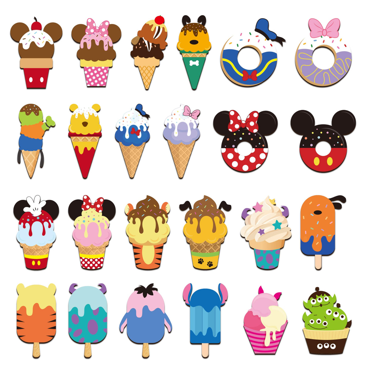 BOpusail ice cream mouse magnets pack 24 displayed for summer party decor.