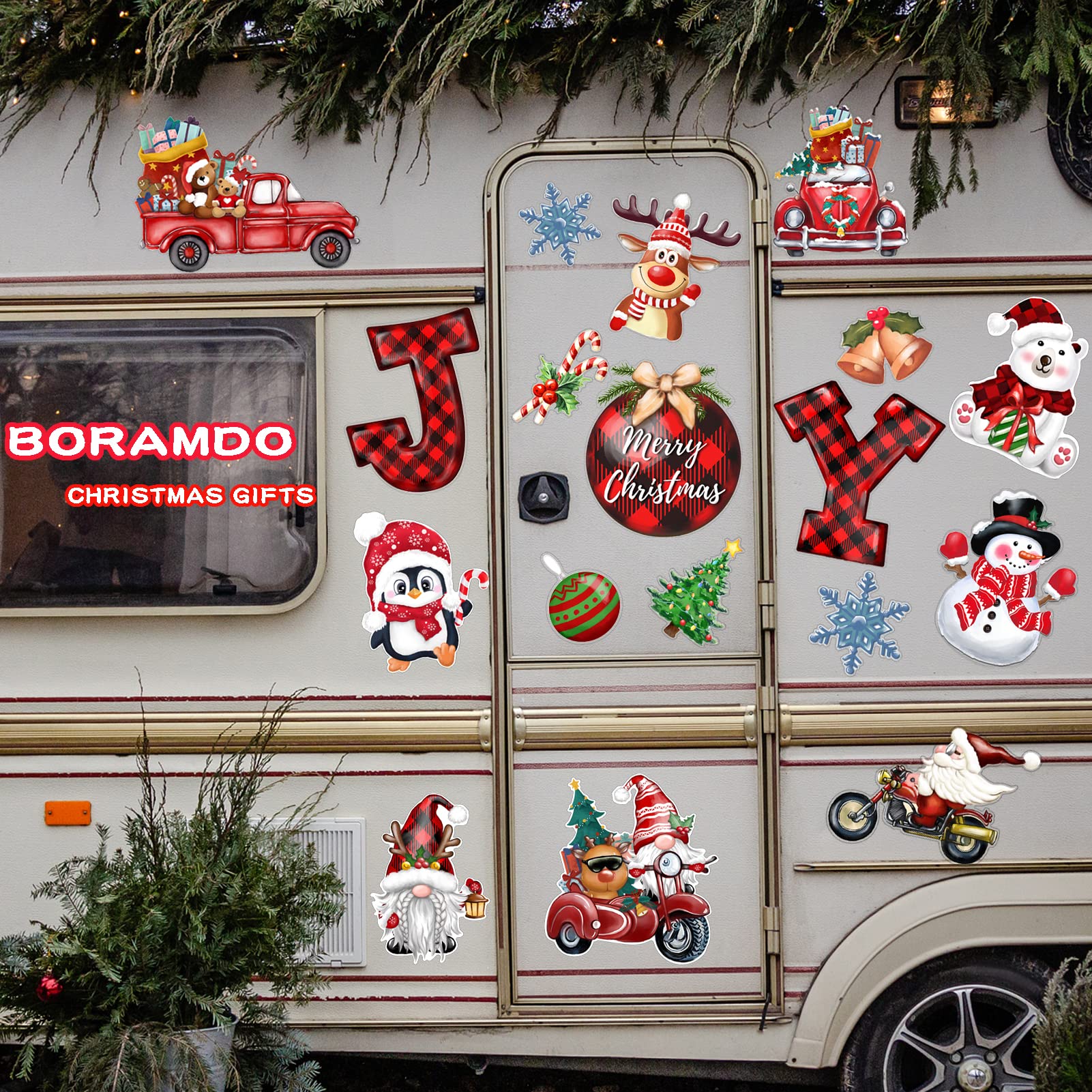 BORAMDO refrigerator and car magnets ease festive decoration and removal.