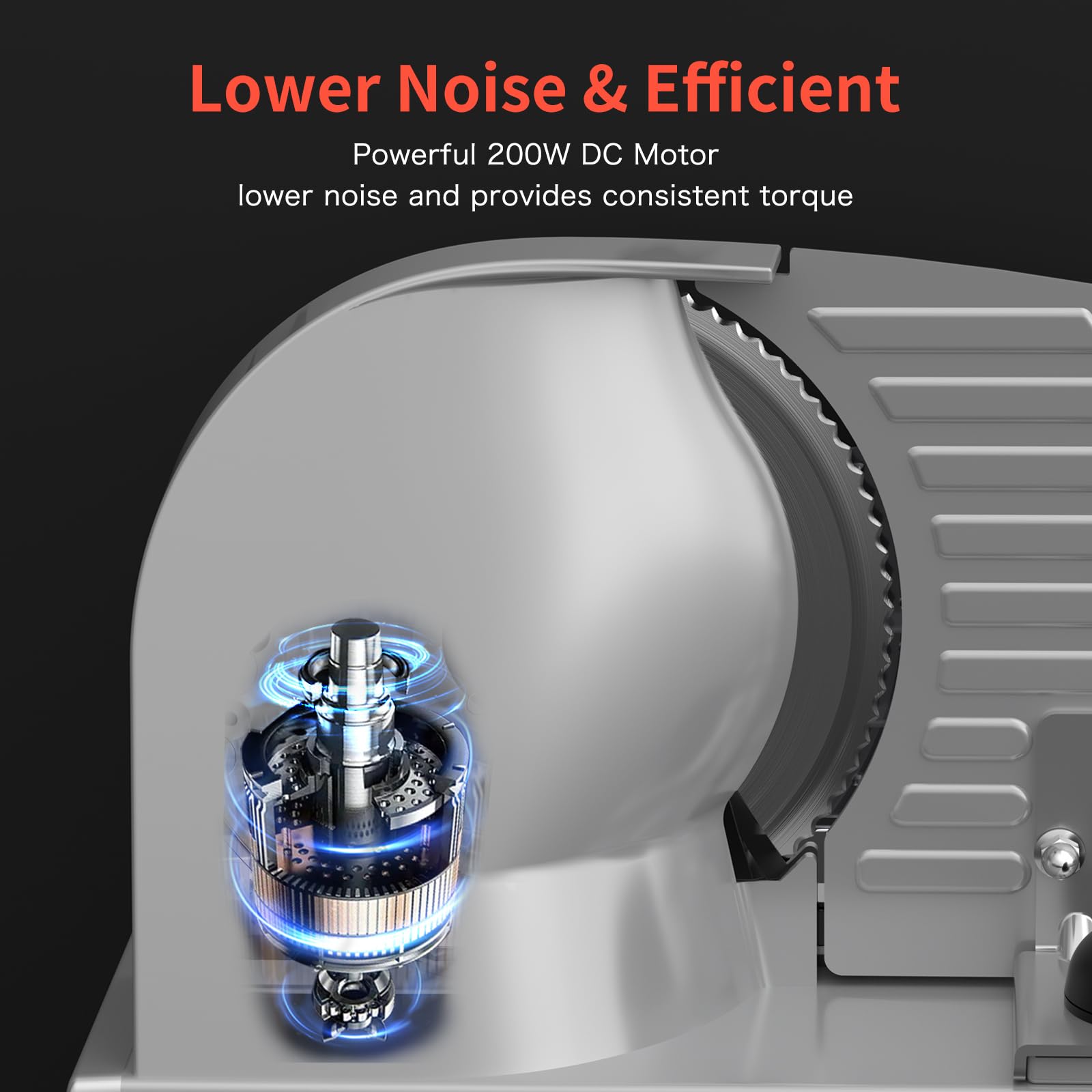 Borlebbi Meat Slicer showing dual blades for serrated and non-serrated cuts