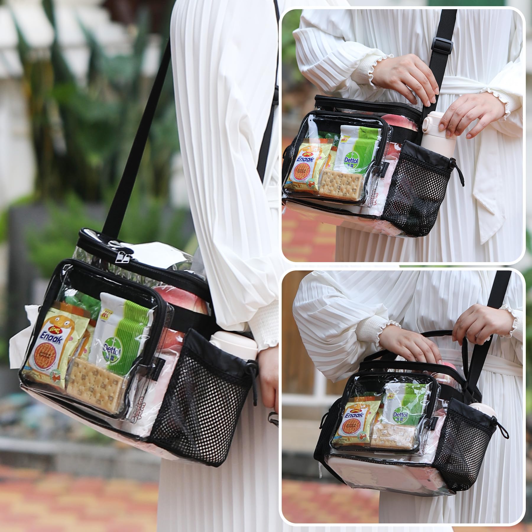 BORMELUN black stadium lunch bag in daily work setting.