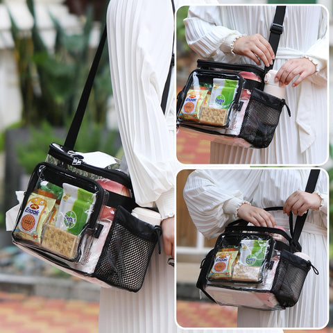 BORMELUN black stadium lunch bag in daily work setting.