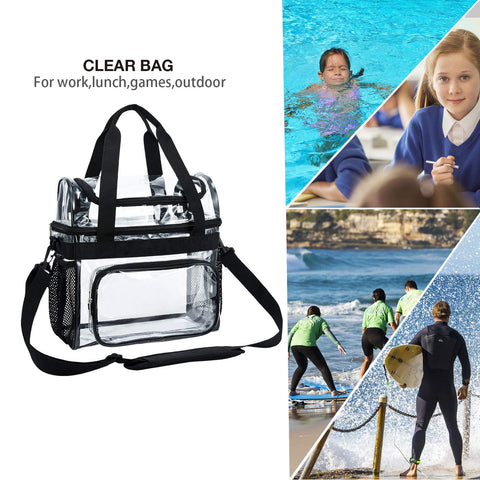 BORMELUN Clear Lunch Bag double-stitched seams visible for lasting use