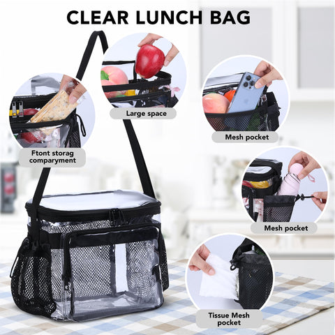 BORMELUN lunch bag open with two compartments demonstrates separation.