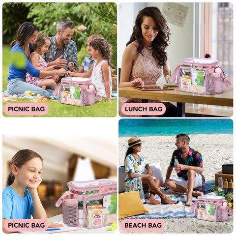 BORMELUN pink care details view, durable handle and reinforced seams