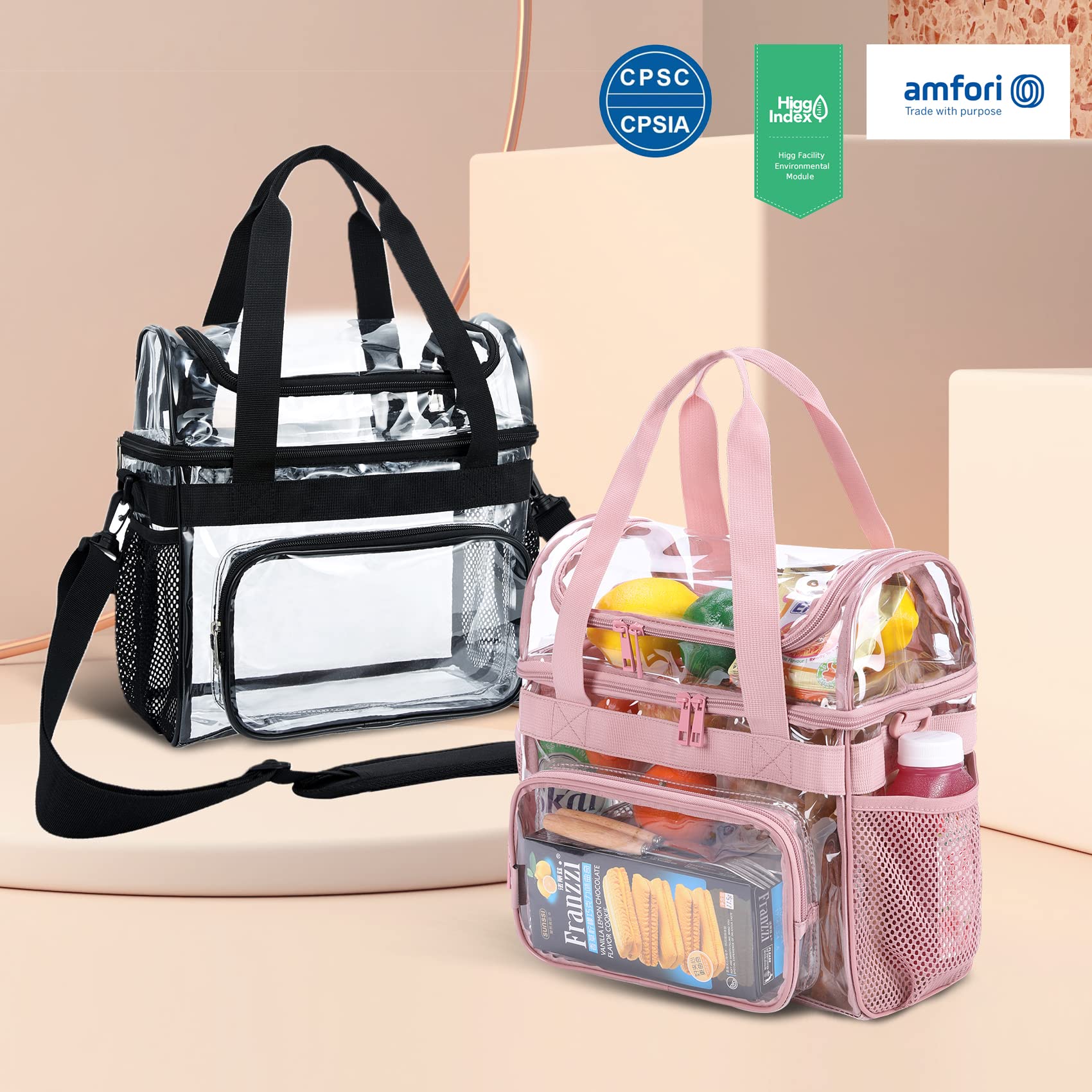 BORMELUN Clear Lunch Bag compact tote ready for work and travel