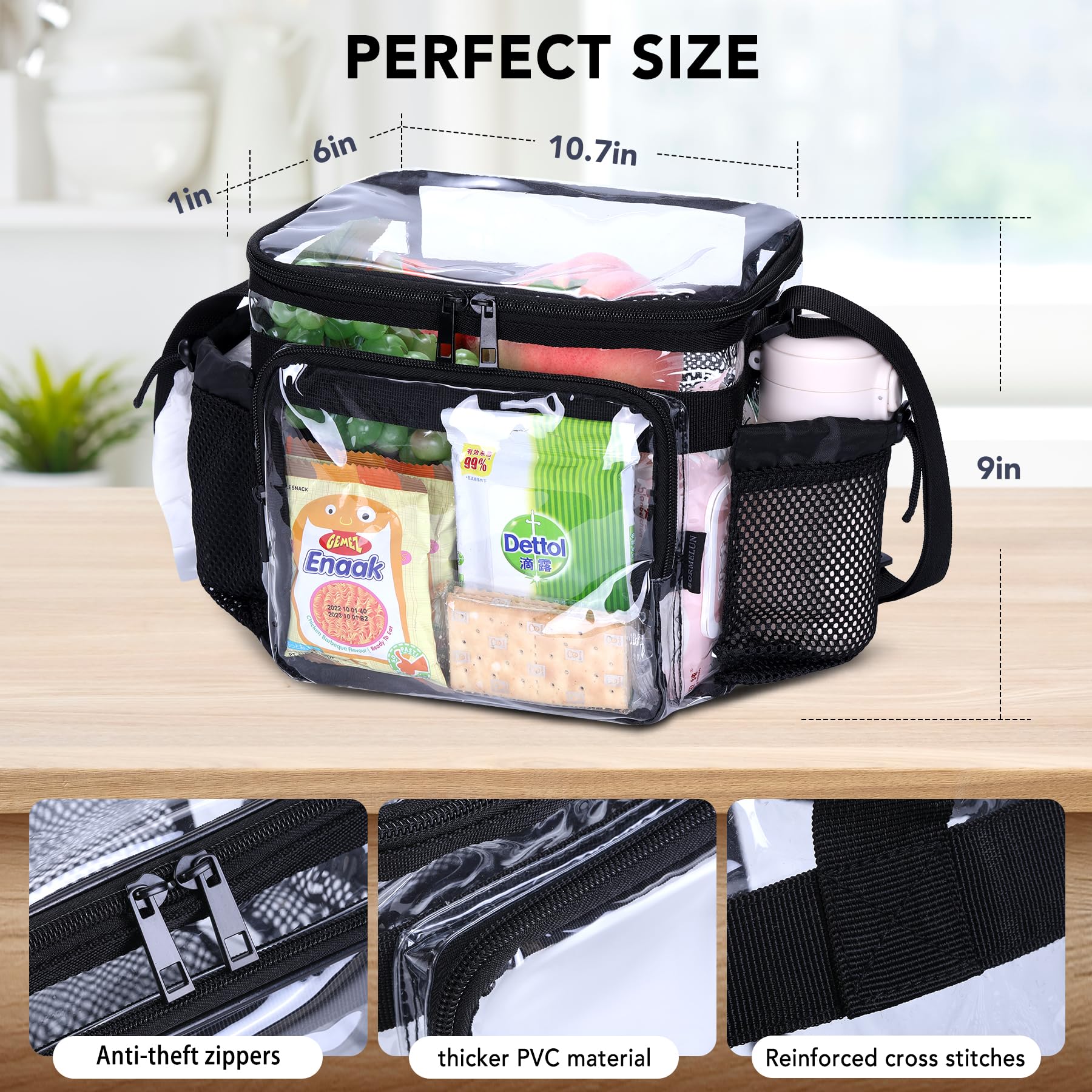 BORMELUN heavy-duty lunch box close-up shows durable plastic construction.