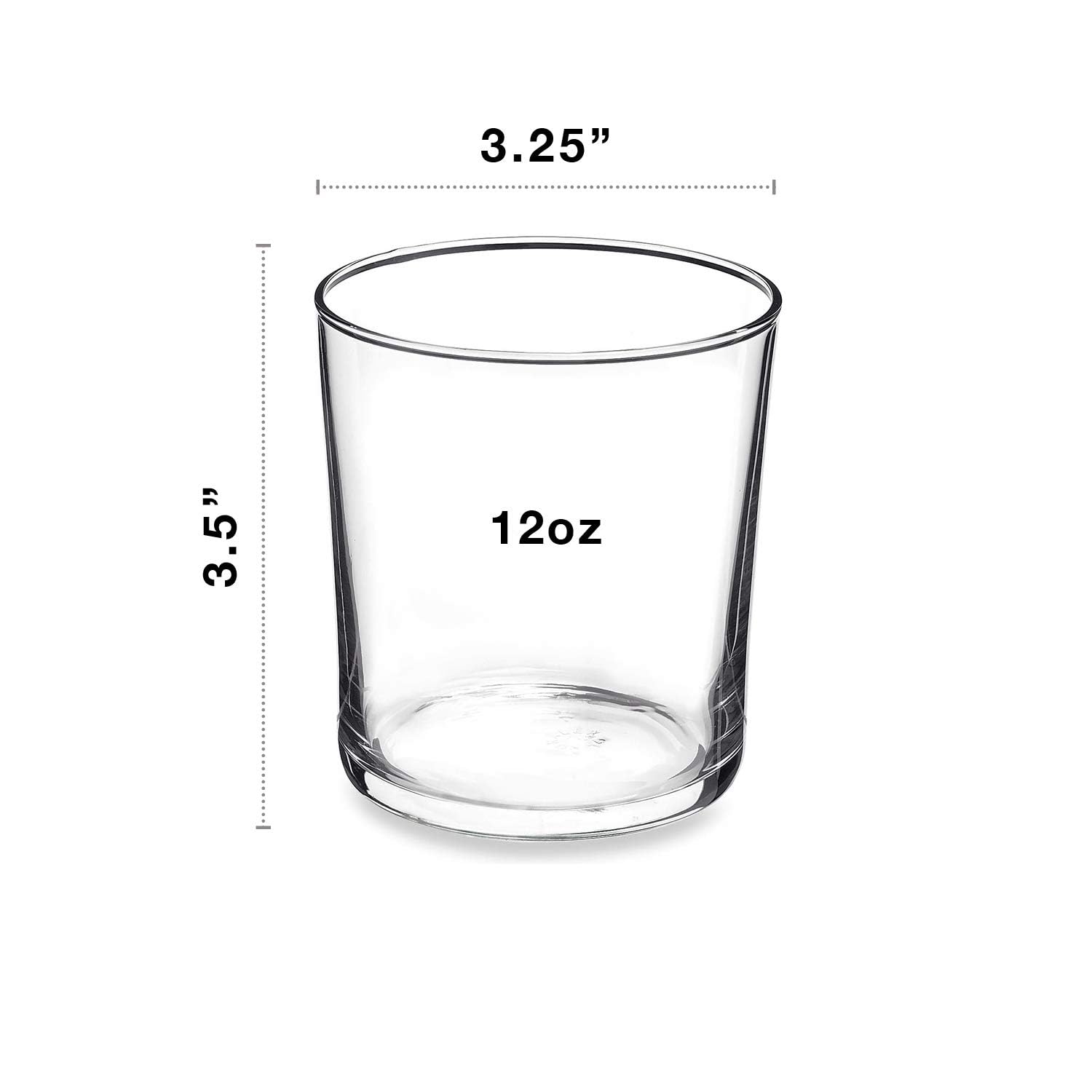 Bormioli Rocco Bodega 12oz water tumbler highlights clear glass for hydration at home.