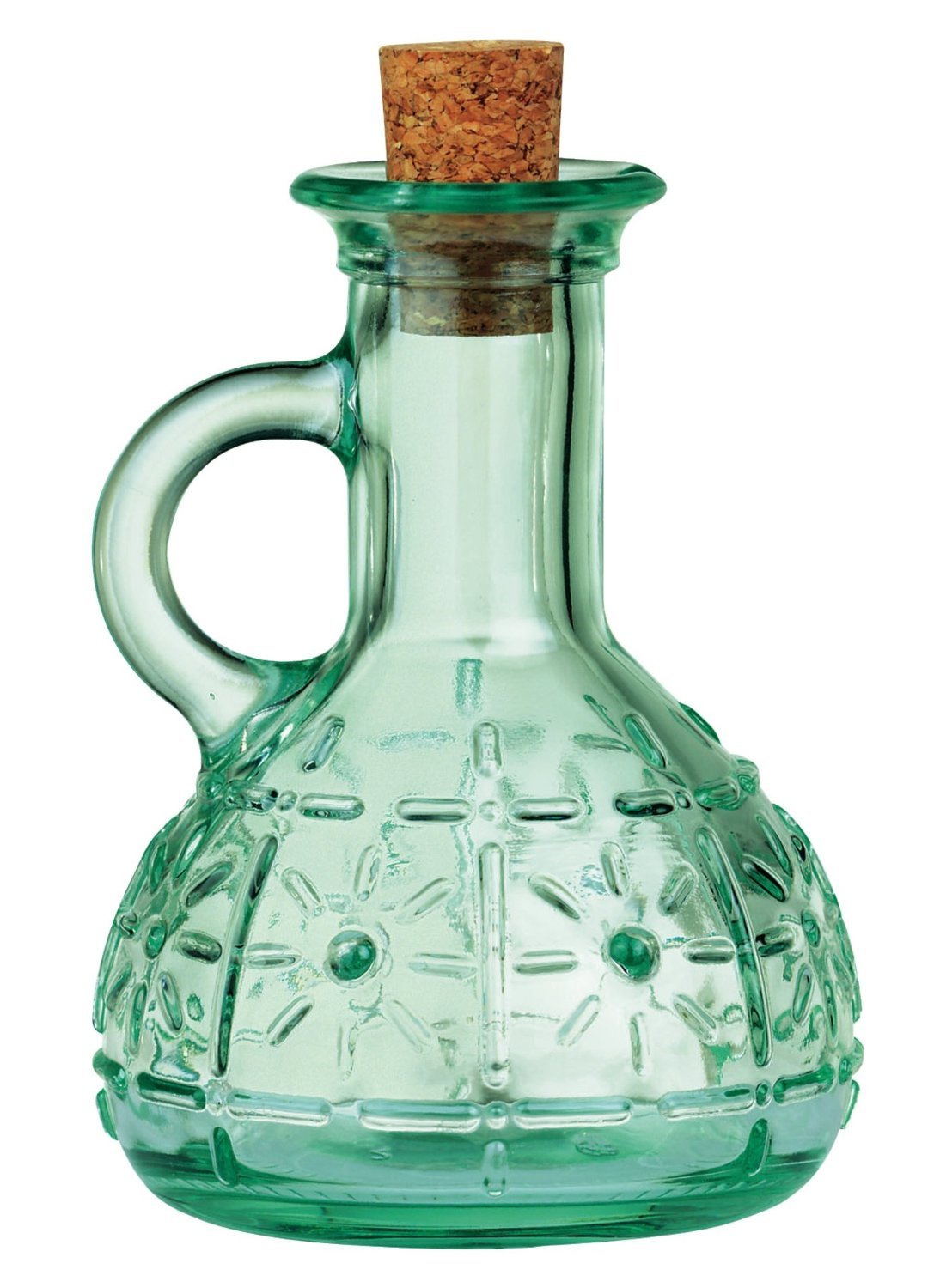 Pouring action showing smooth oil dispensing from the Olivia cruet.