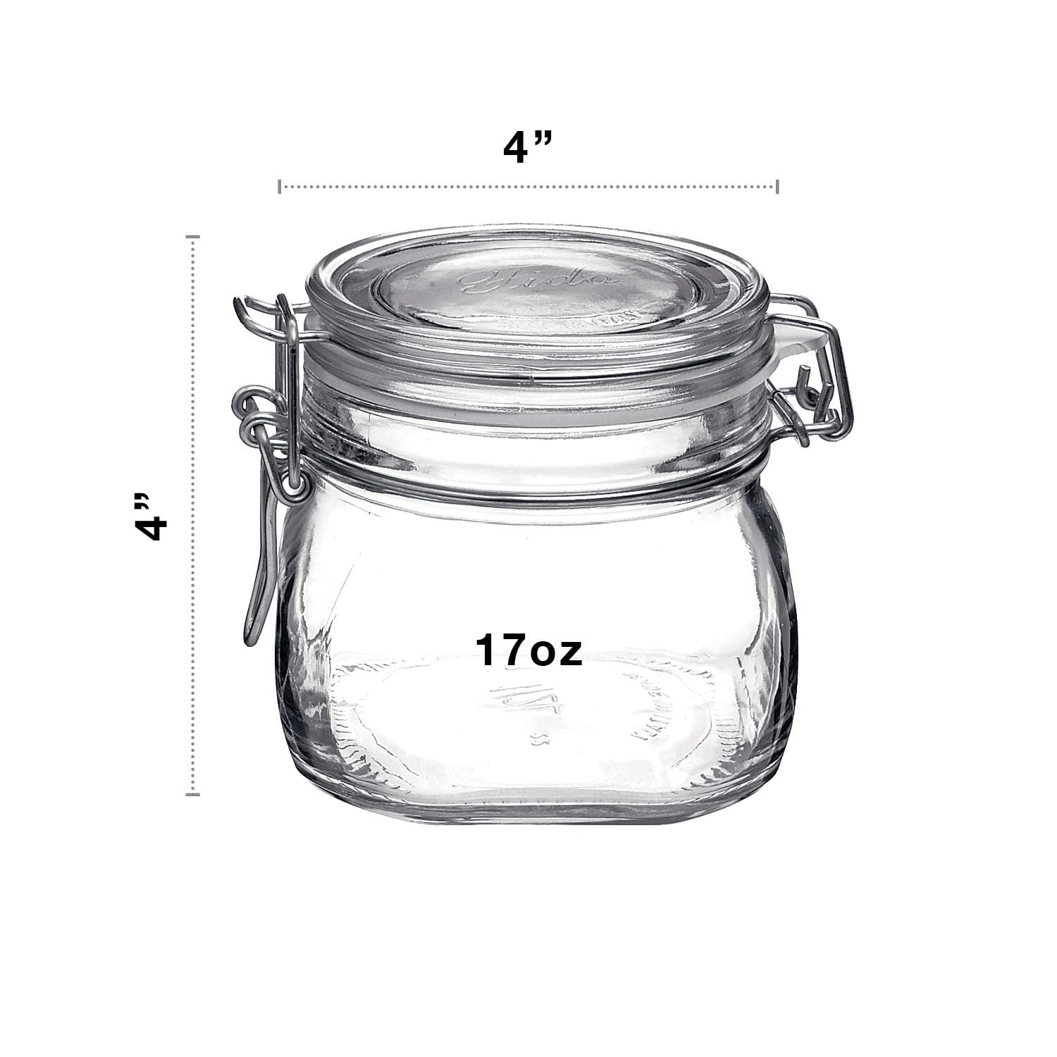 Bormioli Rocco Fido airtight hinged lid with gasket seals freshness.