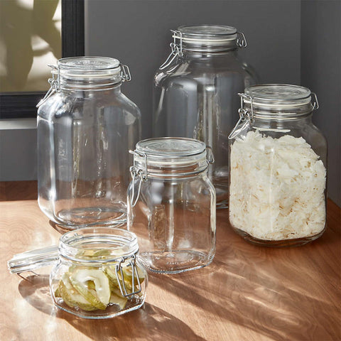 Close-up of gasket seal on Bormioli Rocco Fido jar for airtight storage