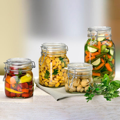 Bormioli Rocco Fido 3L jar side profile shows space-saving square design