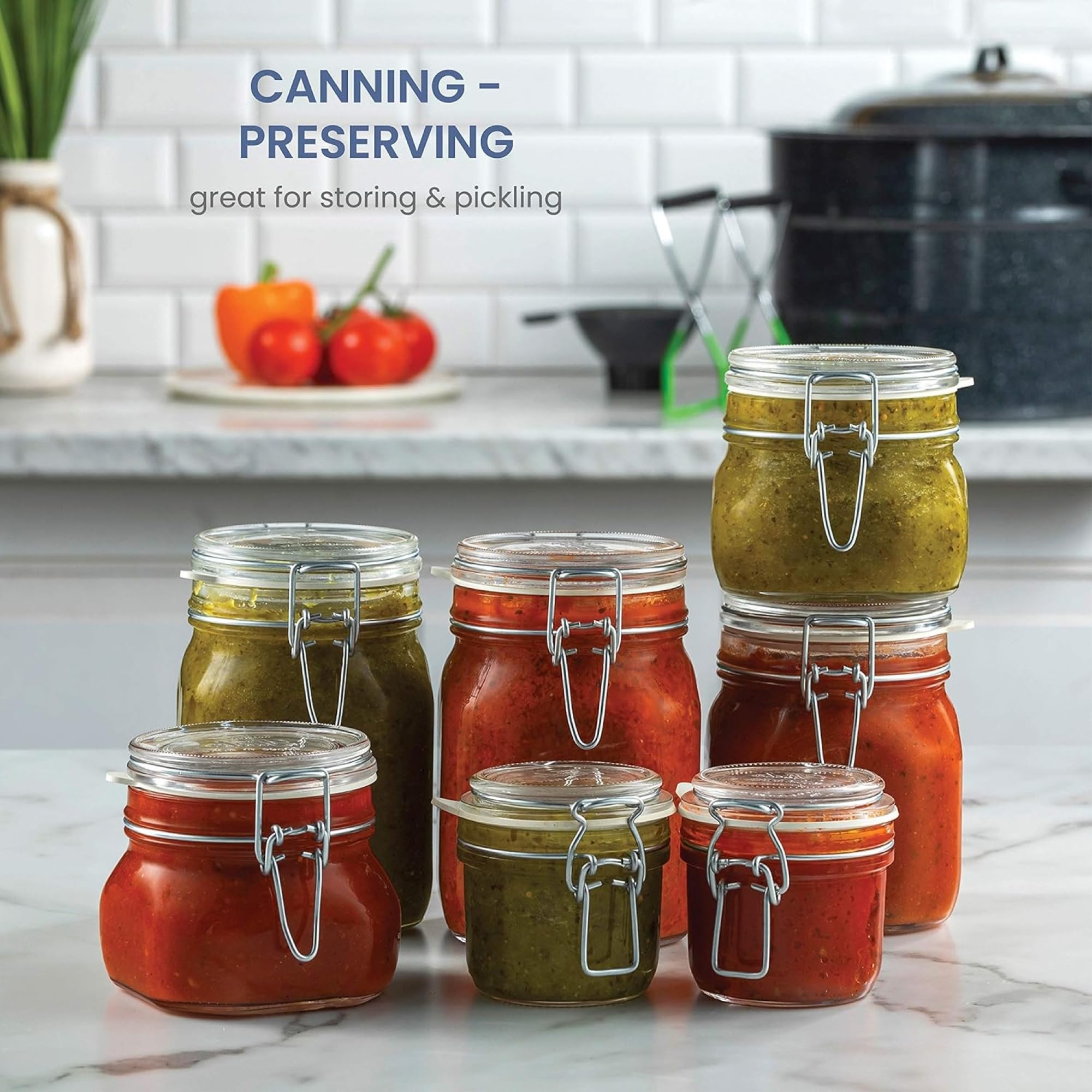 Bormioli Rocco Fido jar made in Italy with heat-tolerant glass.