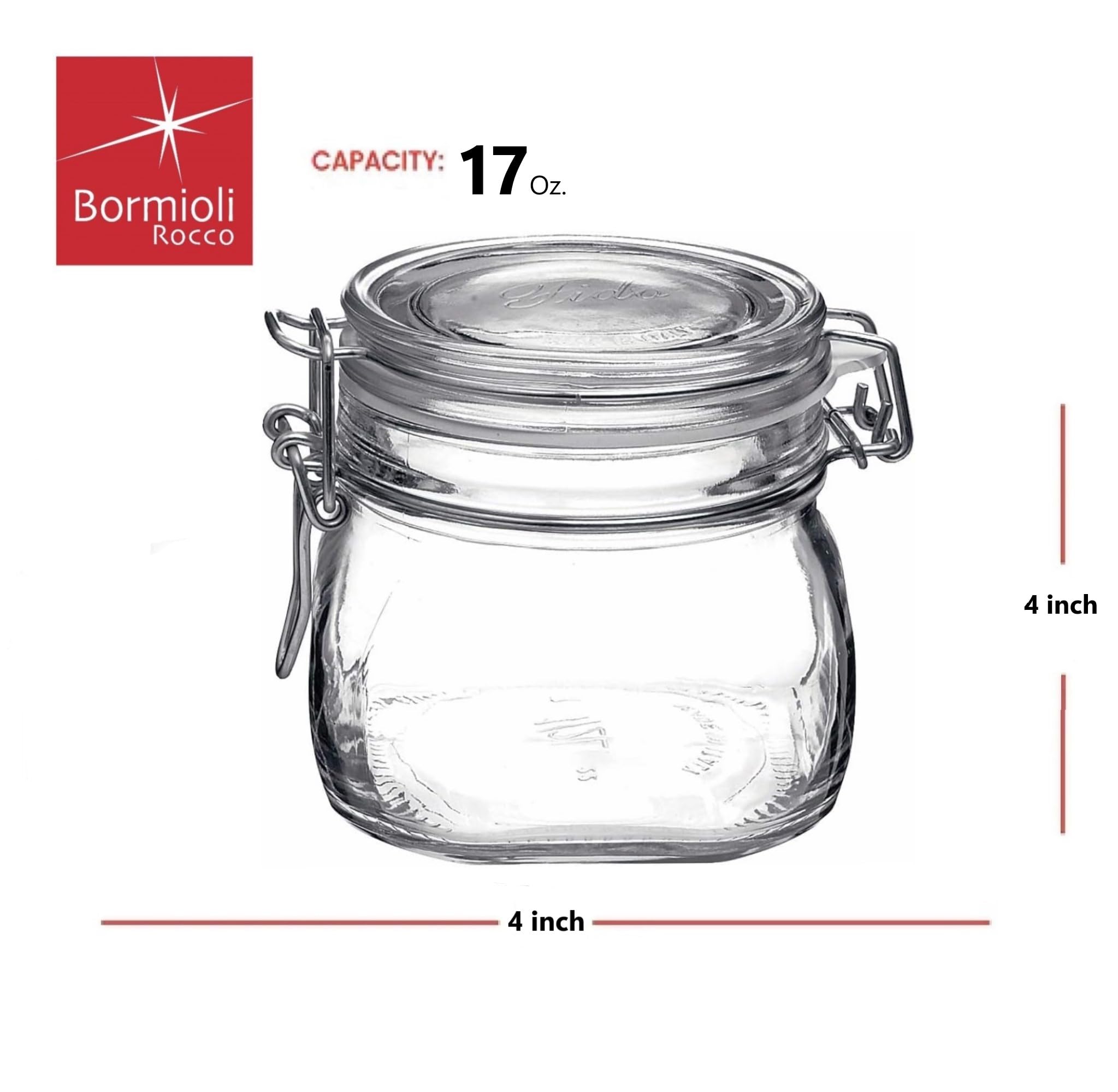 Bormioli Rocco Fido jar side profile showing timeless glass design
