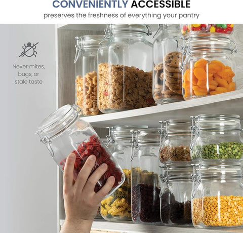 Bormioli Rocco Fido jar highlights herbs and spices with transparent glass.