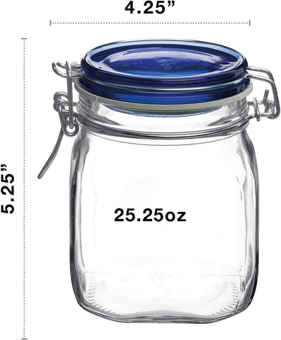 Bormioli Rocco Fido 25oz jar in dishwasher-safe design for easy cleanup
