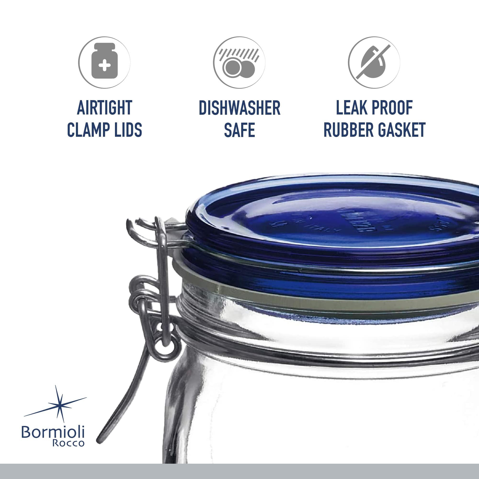 Bormioli Rocco Fido trigger lid showing airtight closure