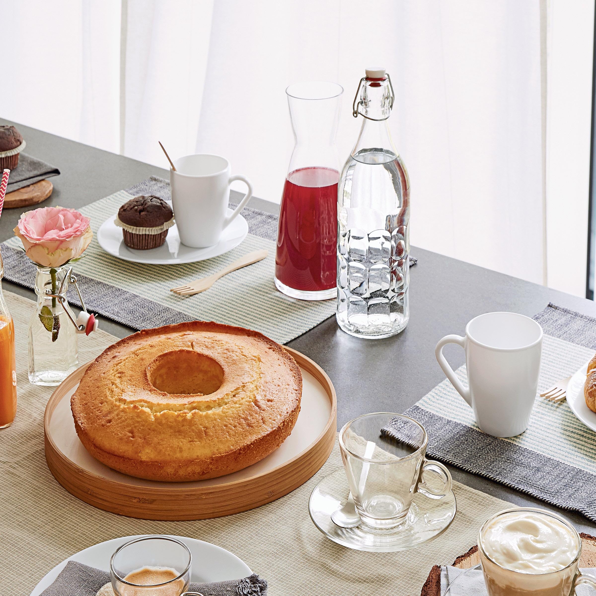 Bormioli Rocco Moresca bottle fits neatly on counters and shelves.