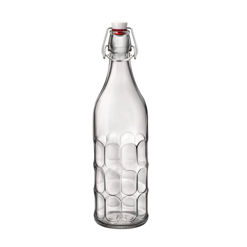 Bormioli Rocco Moresca bottle with swing top seal preserves aromas and reduces spills.