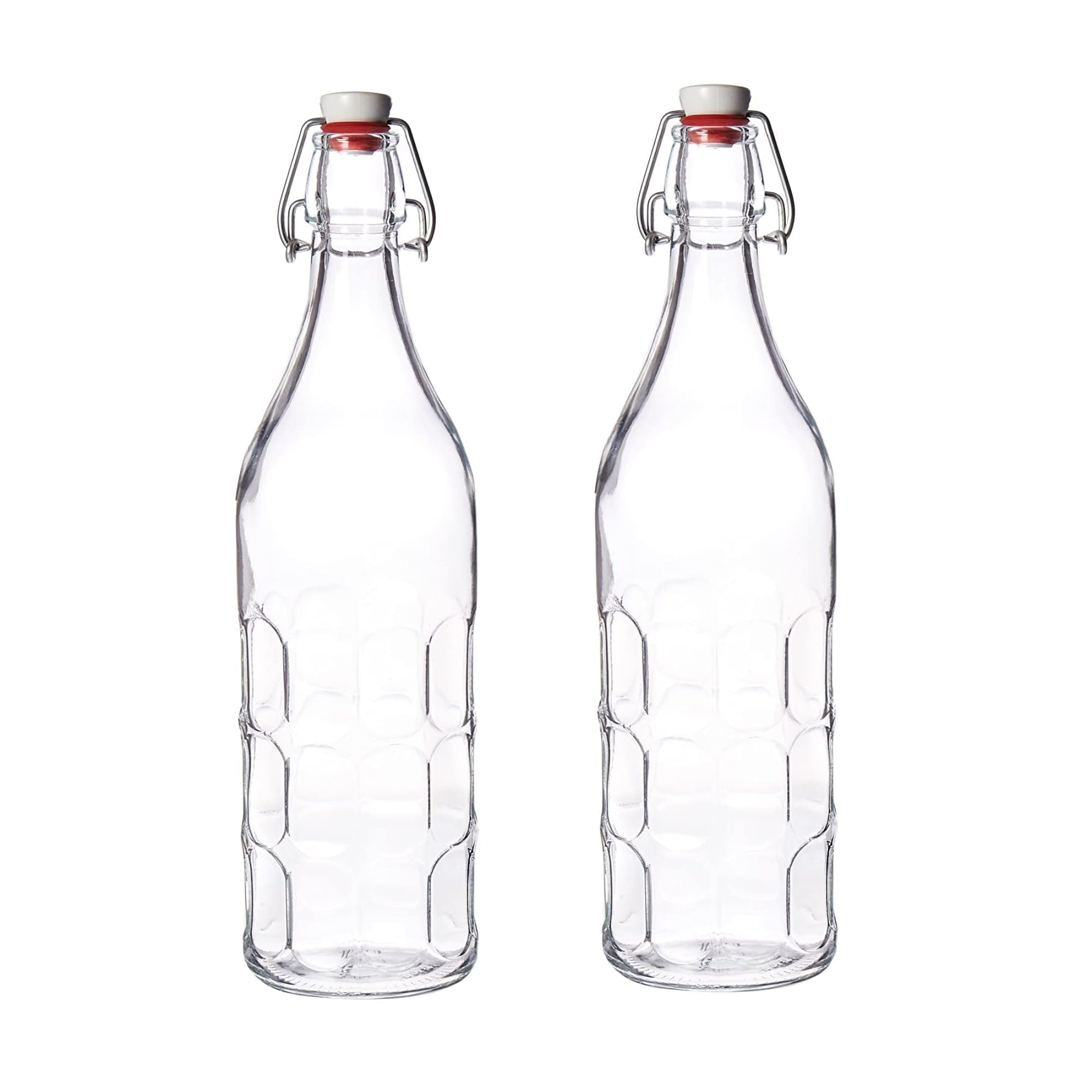 Bormioli Rocco Moresca bottle with vintage embossed design for oils and display.